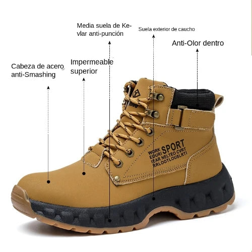 New Safety Shoes Men Boots High Top Work Sneakers Steel Toe Cap - MAGM Enterprises LLC