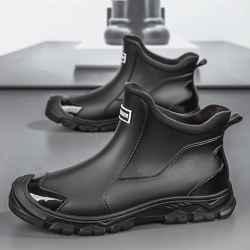 Hot Men's Fashion Rain Boot Men Outdoor Waterproof Slip-on Fishing - MAGM Enterprises LLC