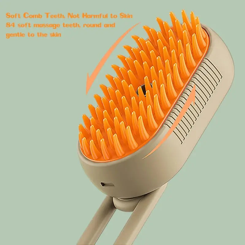 Steamy Dog Brush Electric Spray Cat Hair Brush 3 in1 Dog Steamer Brush for Massage Pet Grooming Removing Tangled and Loose Hair - Mag Max Mart