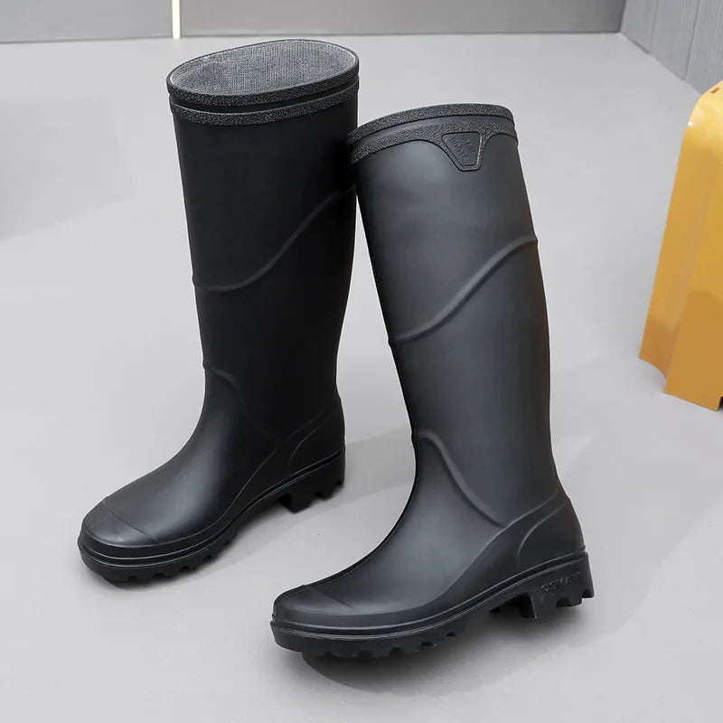 2023 Men's Tall Rain Boots Fashion Work Waterproof Protective Solid - MAGM Enterprises LLC