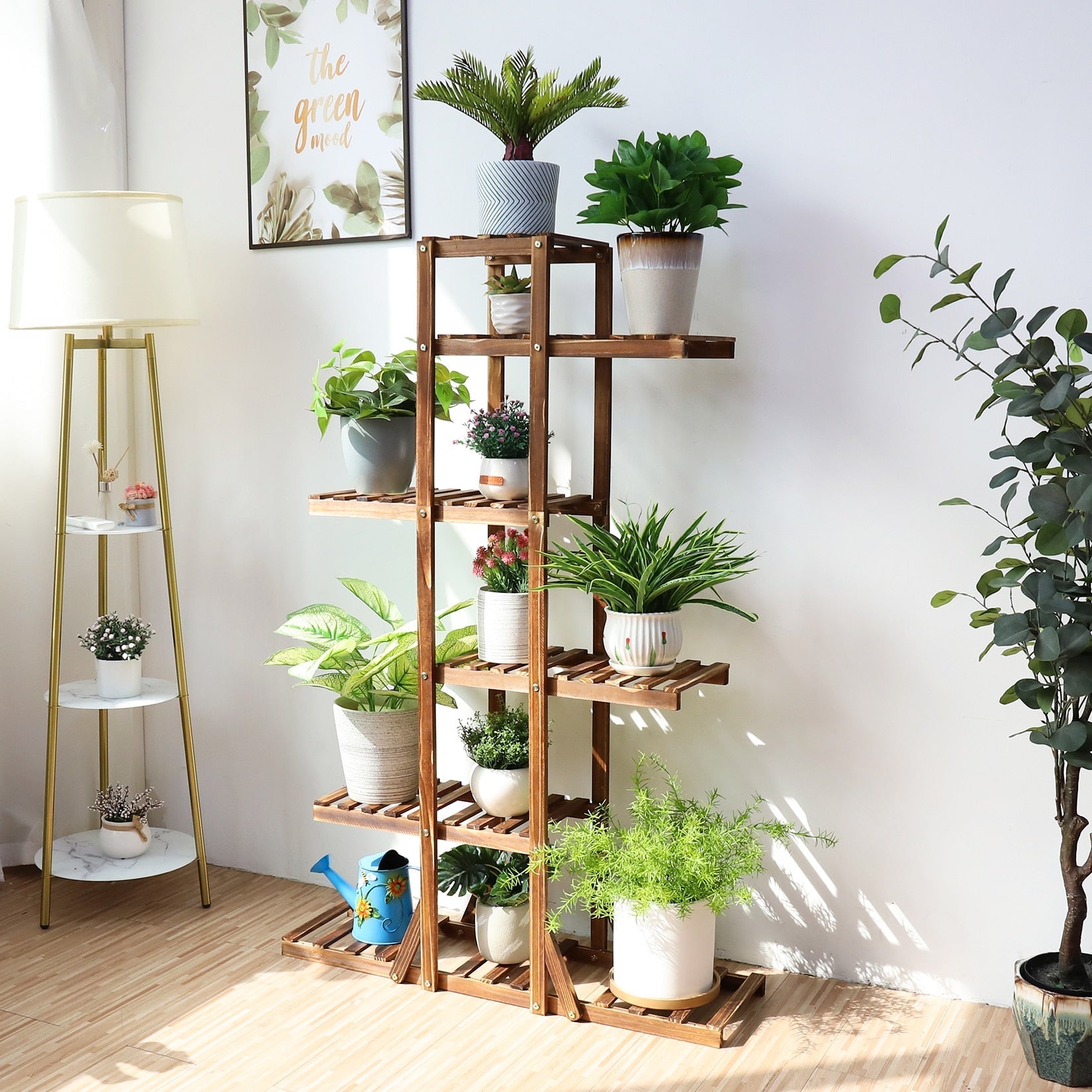 Indoor 6 Tier Wooden Plant Home Decor Stand - Plants Organizer - Mag Max Mart