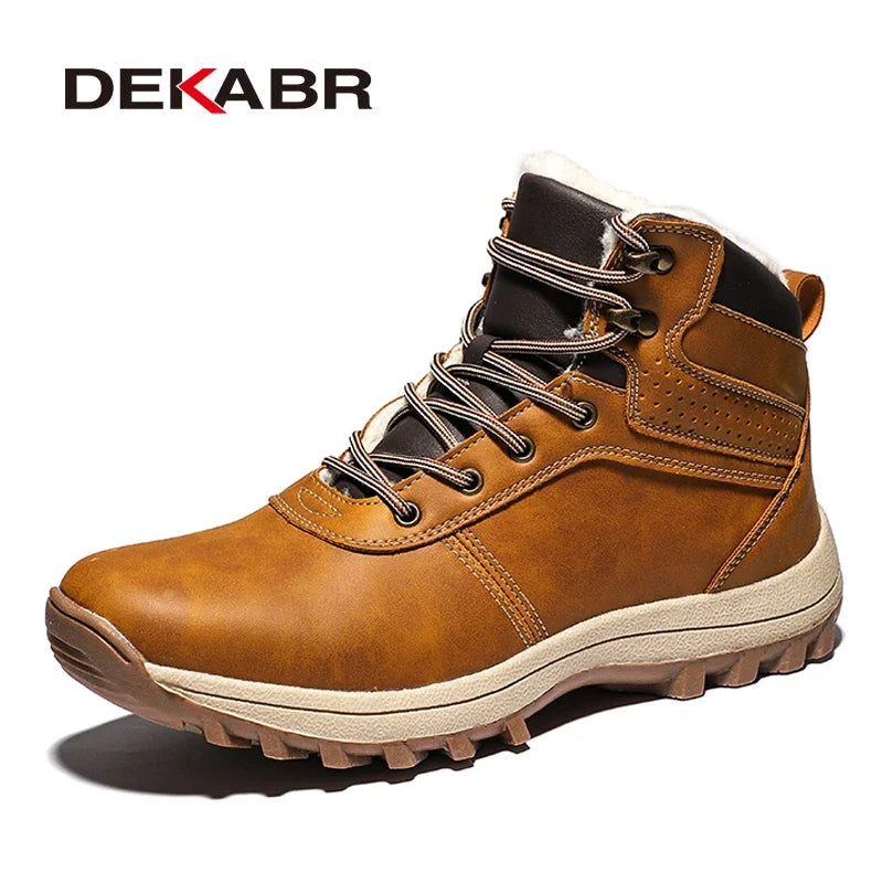 DEKABR Winter Warm Men Boots Genuine Leather Fur Snow Boots - MAGM Enterprises LLC