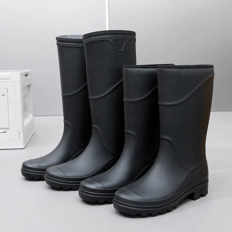 2023 Men's Tall Rain Boots Fashion Work Waterproof Protective Solid - MAGM Enterprises LLC