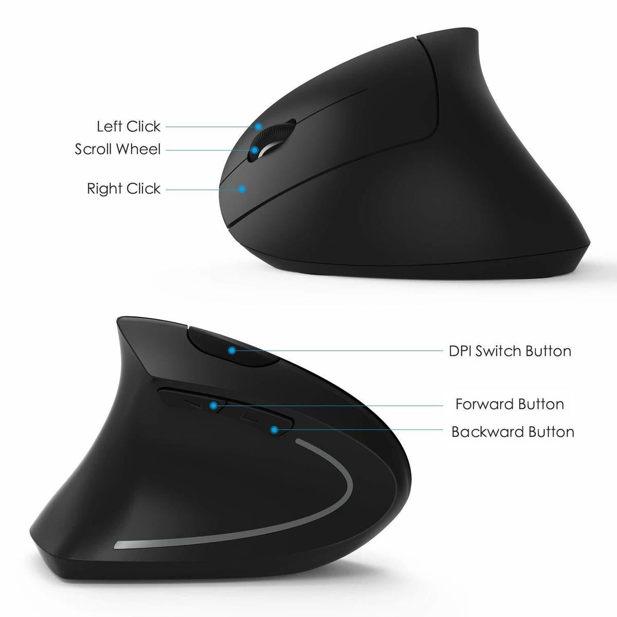 2.4G Wireless Ergonomic Vertical Mouse - Mag Max Mart