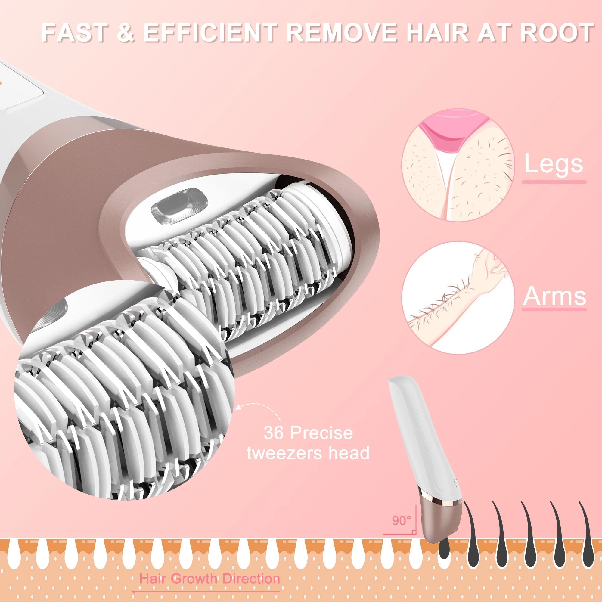 Electric Epilator Hair Removal for Women 5 in 1 Shaver for Legs Arms - Mag Max Mart