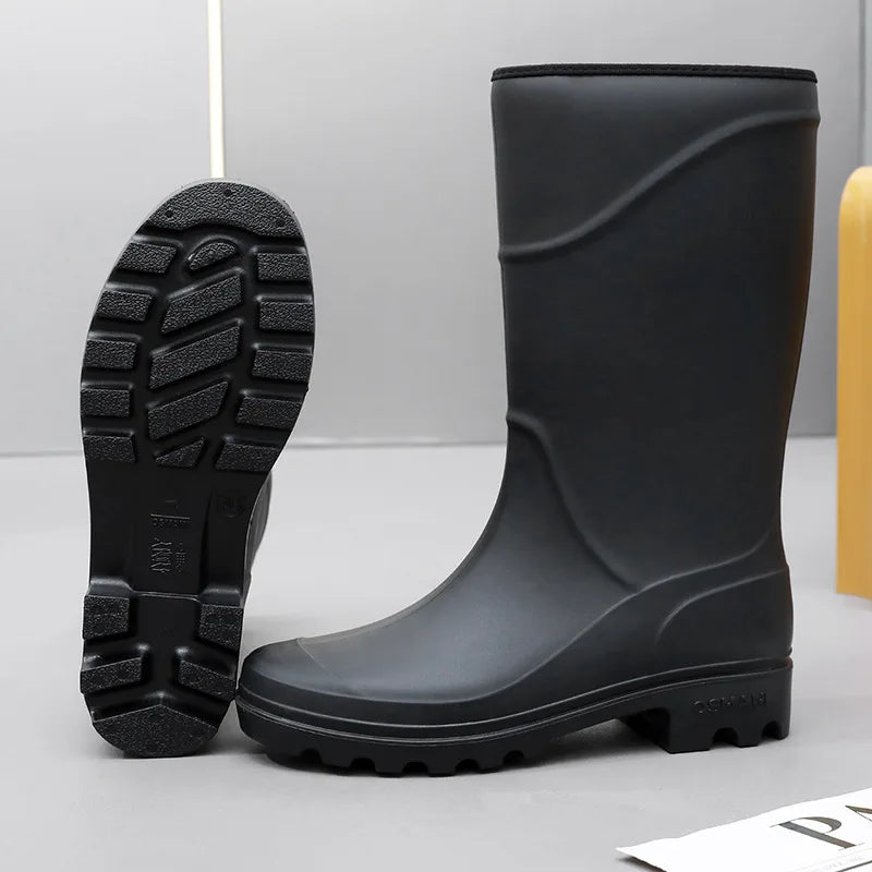 2023 Men's Tall Rain Boots Fashion Work Waterproof Protective Solid - MAGM Enterprises LLC