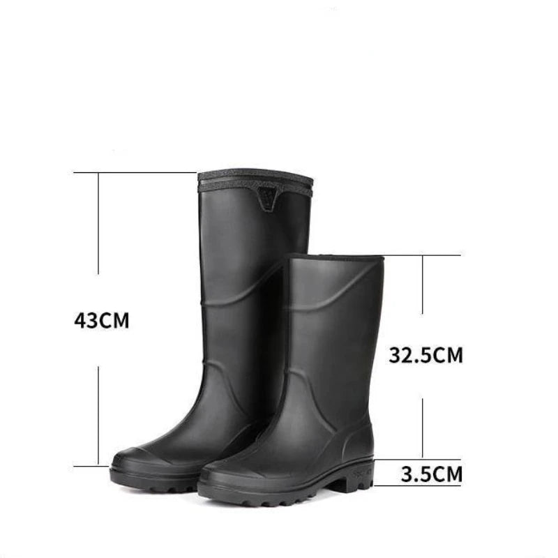 2023 Men's Tall Rain Boots Fashion Work Waterproof Protective Solid - MAGM Enterprises LLC