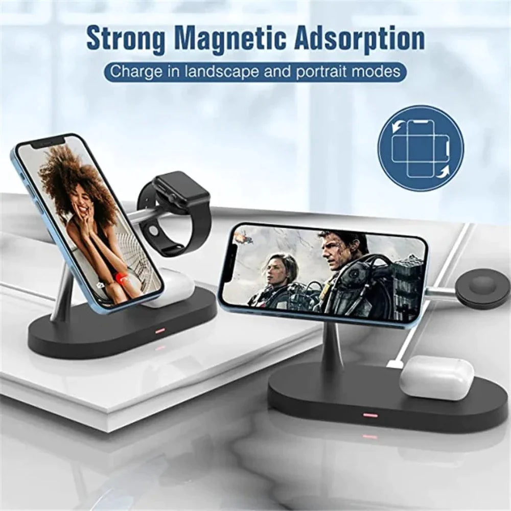 Desktop Magnetic Wireless Charging Station with Built in Lights - Mag Max Mart