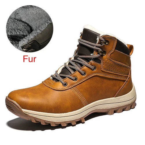 DEKABR Winter Warm Men Boots Genuine Leather Fur Snow Boots - MAGM Enterprises LLC