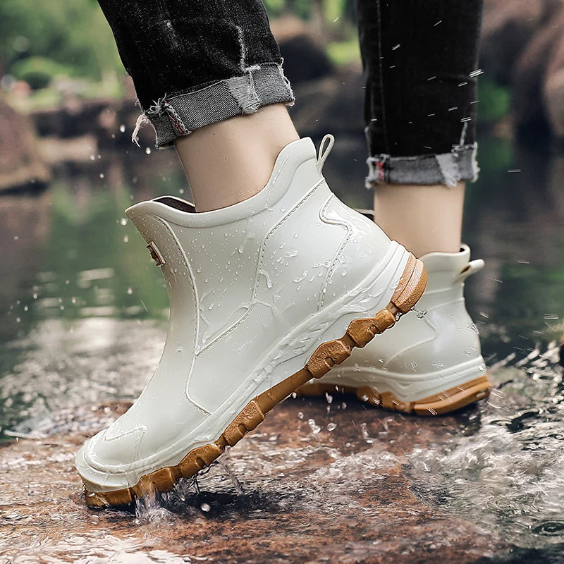 Hot Men's Fashion Rain Boot Men Outdoor Waterproof Slip-on Fishing - MAGM Enterprises LLC