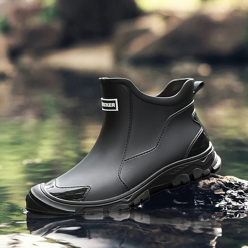 Hot Men's Fashion Rain Boot Men Outdoor Waterproof Slip-on Fishing - MAGM Enterprises LLC