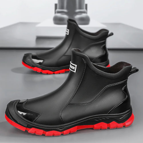 Hot Men's Fashion Rain Boot Men Outdoor Waterproof Slip-on Fishing - MAGM Enterprises LLC