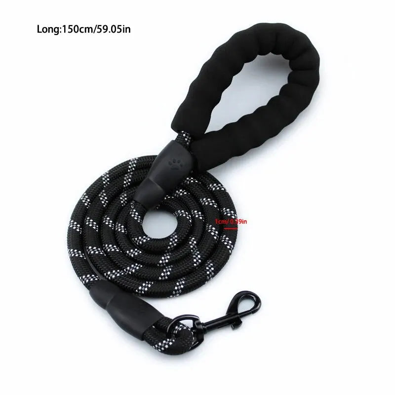 Pet Reflective Leash Nylon Round Leash Explosionproof Punch Leash Dog Walking Round Leash Without Strangulation - Mag Max Mart