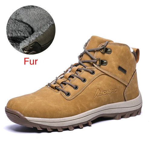 DEKABR Winter Warm Men Boots Genuine Leather Fur Snow Boots - MAGM Enterprises LLC