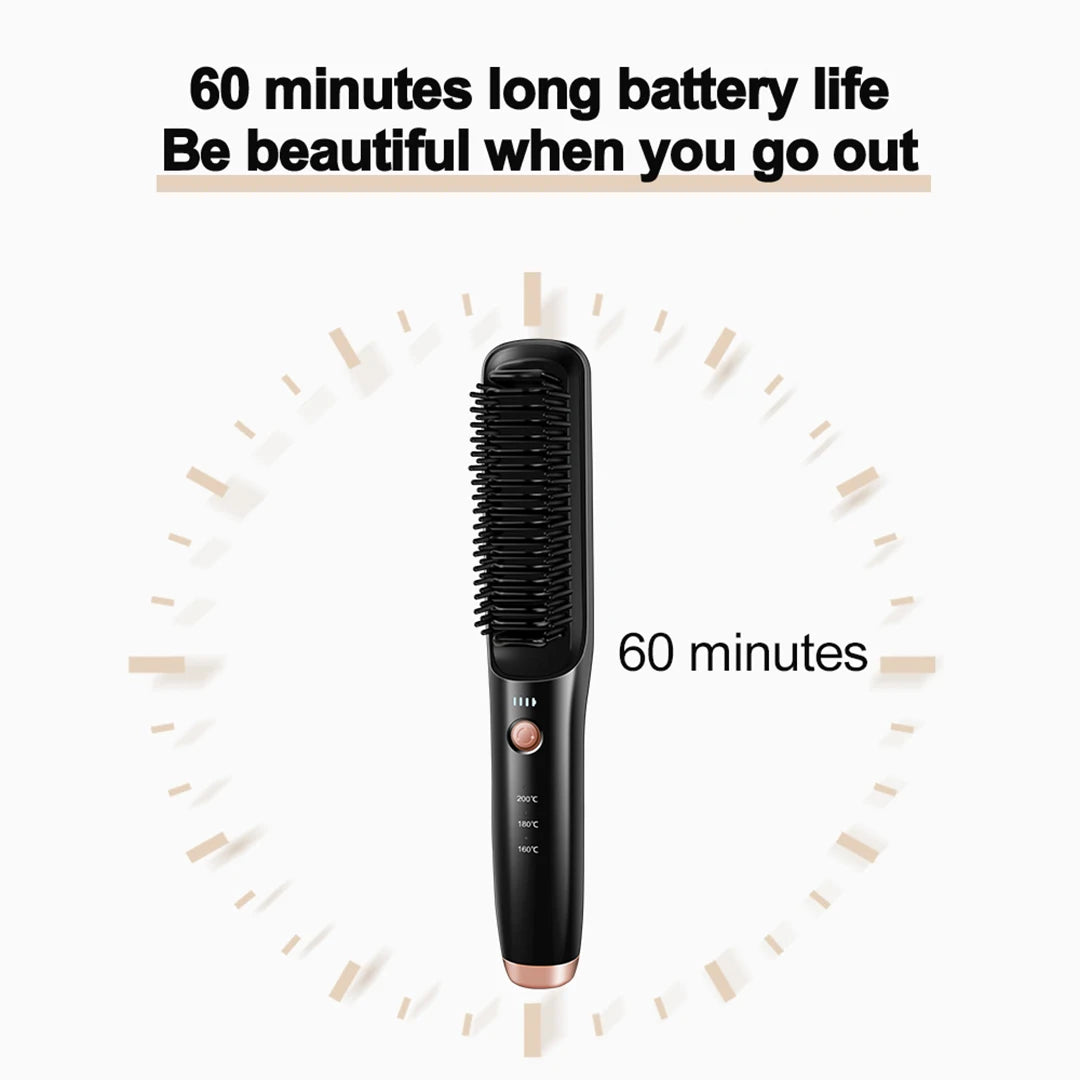 Wireless Hair Straightening Brush USB Charging Hot Comb Iron 3 - MAGM Enterprises LLC