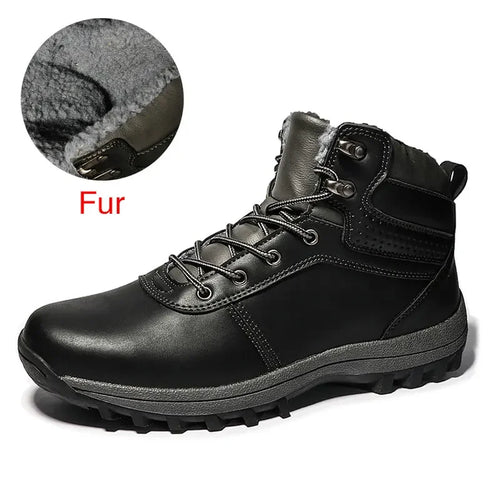 DEKABR Winter Warm Men Boots Genuine Leather Fur Snow Boots - MAGM Enterprises LLC