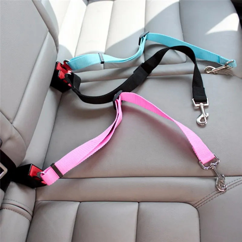 Dog Car Seat Belt Safety Protector Travel Pets Accessories Dog Leash Collar Breakaway Solid Car Harness - Mag Max Mart