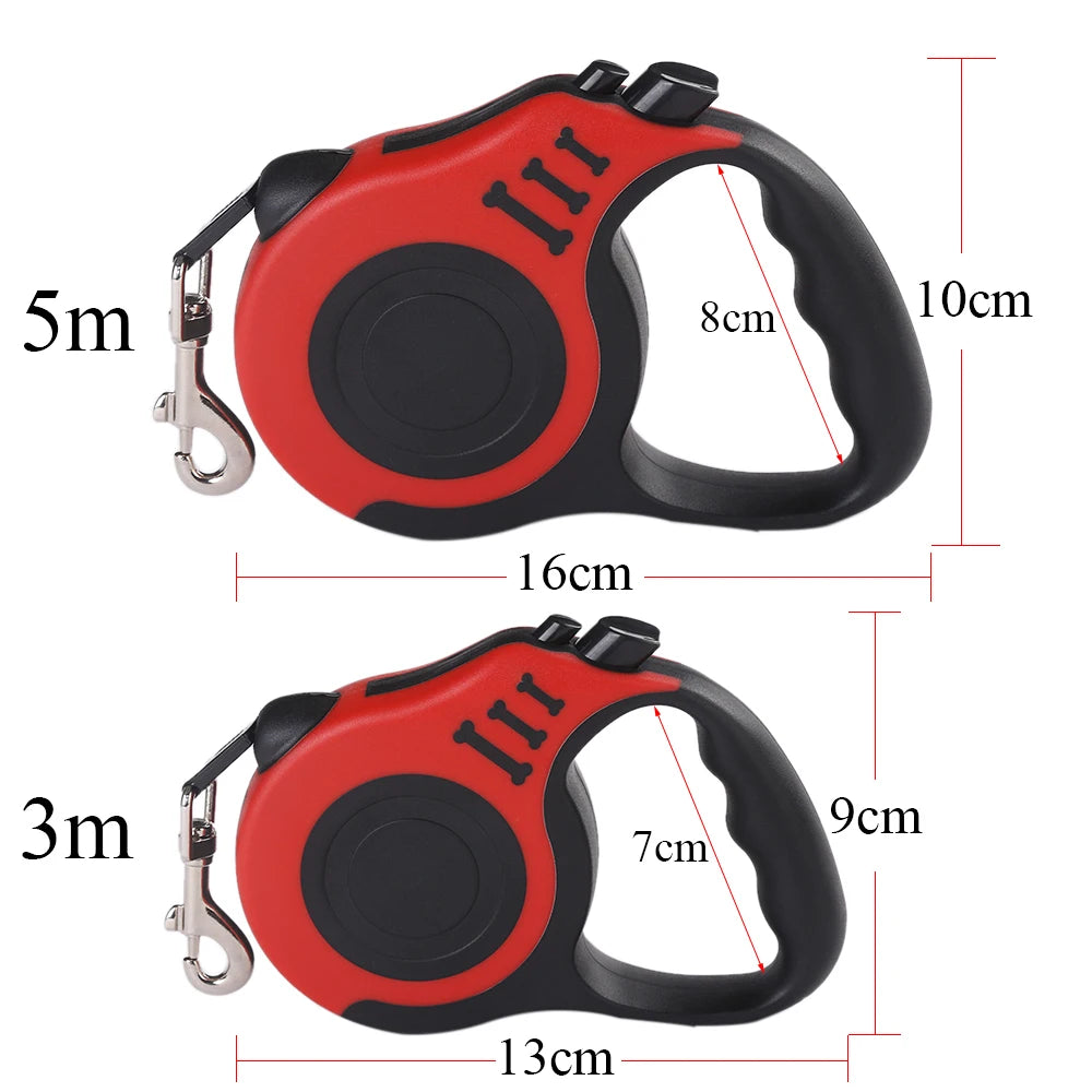 3m 5m Dog Leash for Small Dogs Cat Automatic Retractable Durable Nylon Lead Puppy Outdoor Travel Walking Hiking Traction Rope - Mag Max Mart