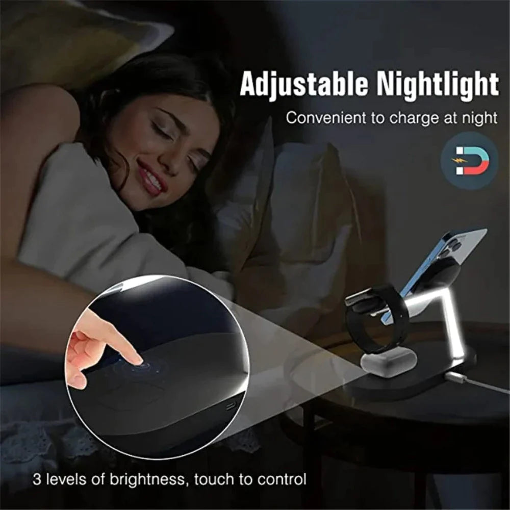 Desktop Magnetic Wireless Charging Station with Built in Lights - Mag Max Mart