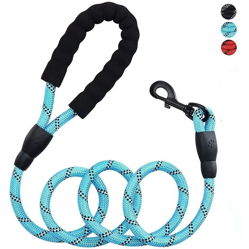 Pet Reflective Leash Nylon Round Leash Explosionproof Punch Leash Dog Walking Round Leash Without Strangulation - Mag Max Mart