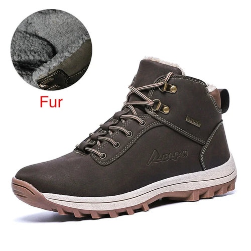 DEKABR Winter Warm Men Boots Genuine Leather Fur Snow Boots - MAGM Enterprises LLC