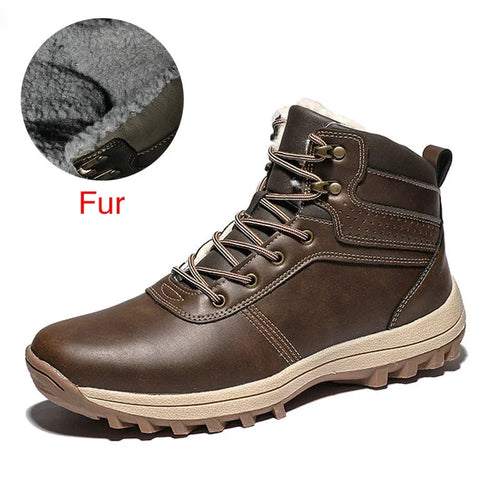 DEKABR Winter Warm Men Boots Genuine Leather Fur Snow Boots - MAGM Enterprises LLC