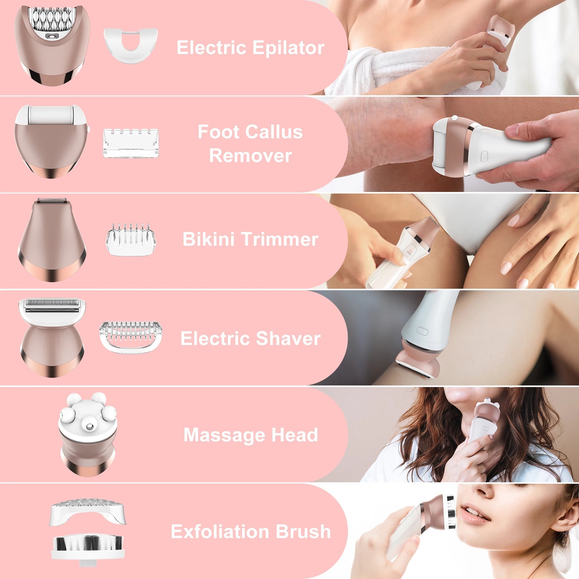 Electric Epilator Hair Removal for Women 5 in 1 Shaver for Legs Arms - Mag Max Mart