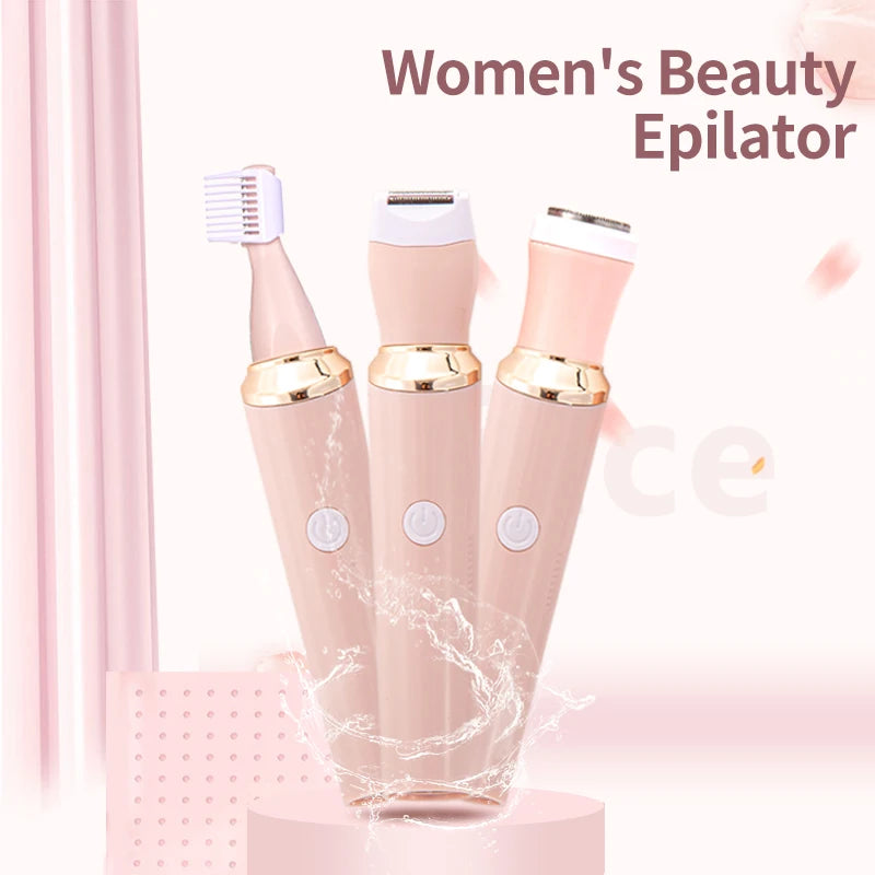 3 in 1 Electric Hair Remover Rechargeable Lady Shaver Trimmer Eyebrow - MAGM Enterprises LLC