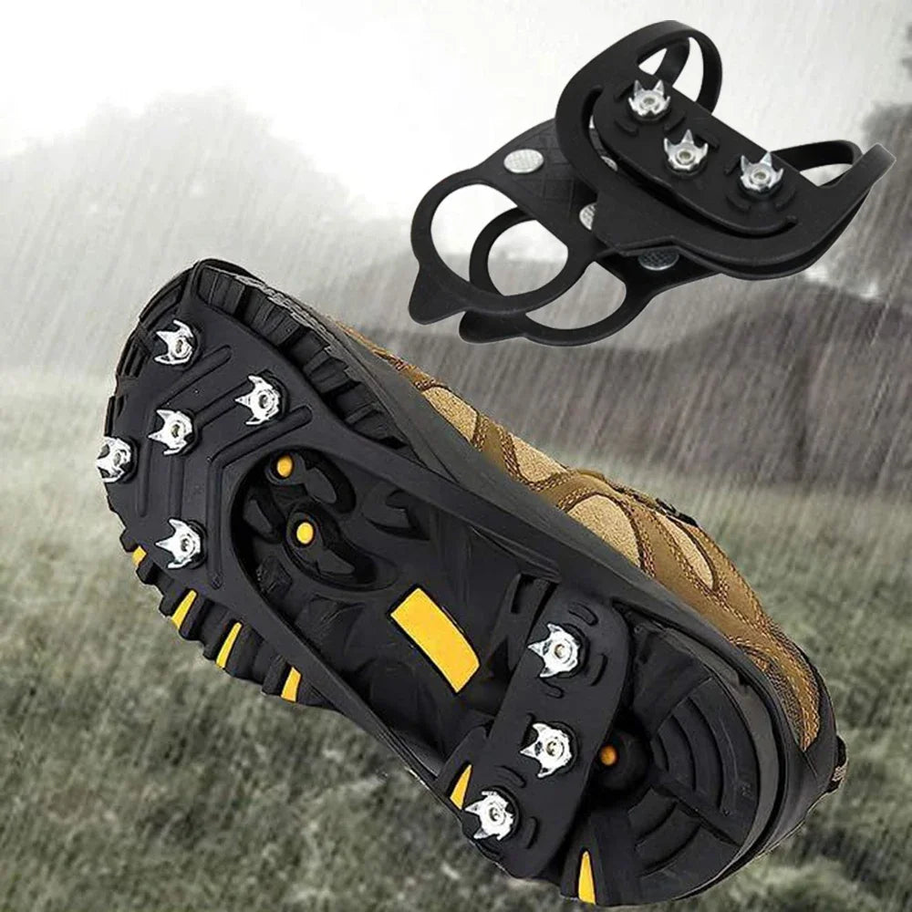 1Pair 8-Snow Teeth Anti-Skid Snow Lce Climbing Shoe Spikes Ice Grips - MAGM Enterprises LLC