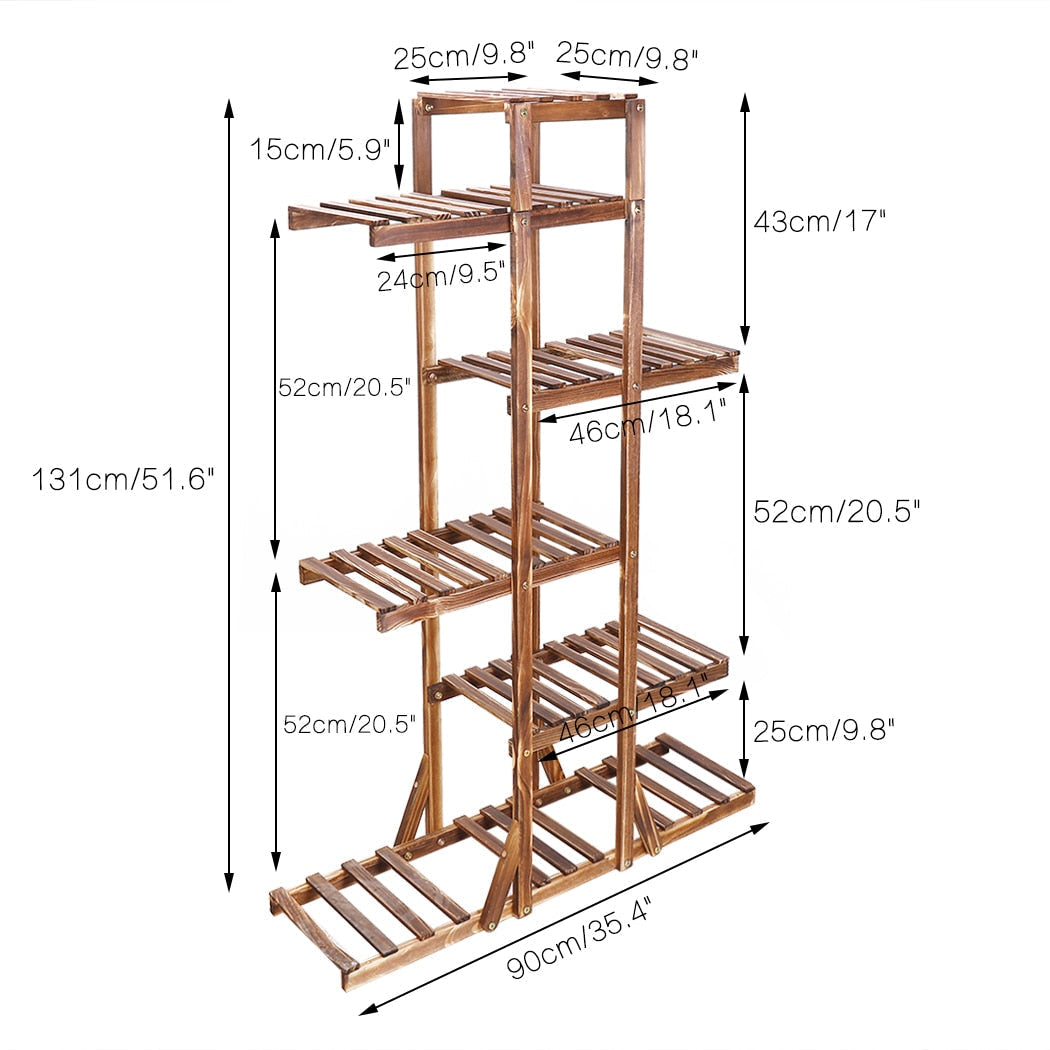 Indoor 6 Tier Wooden Plant Home Decor Stand - Plants Organizer - Mag Max Mart