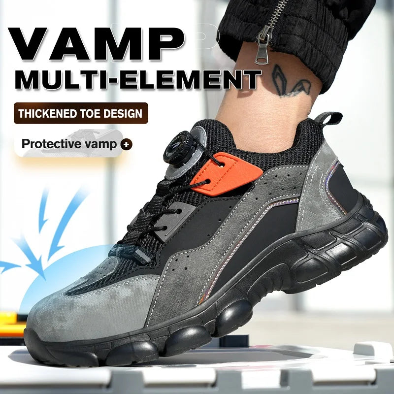 Breathable Safety Shoes Men Rotating Buttons Work Shoes Anti-smash - MAGM Enterprises LLC