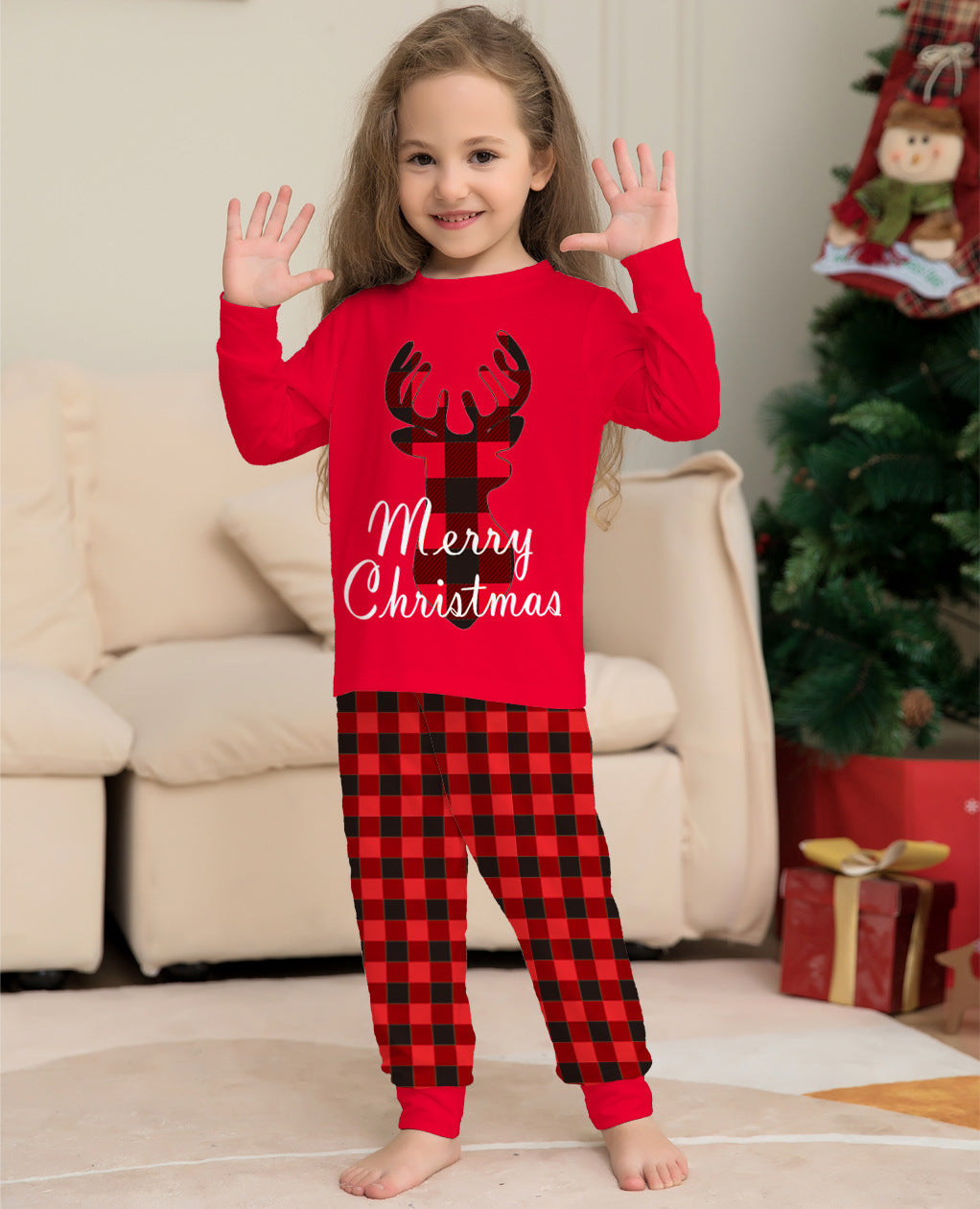 Christmas Family Matching Pajamas Set Christmas Holiday PJs Elk Top Pants Set Pajamas For Family Mom Dad Kids Baby - MAGM Enterprises LLC