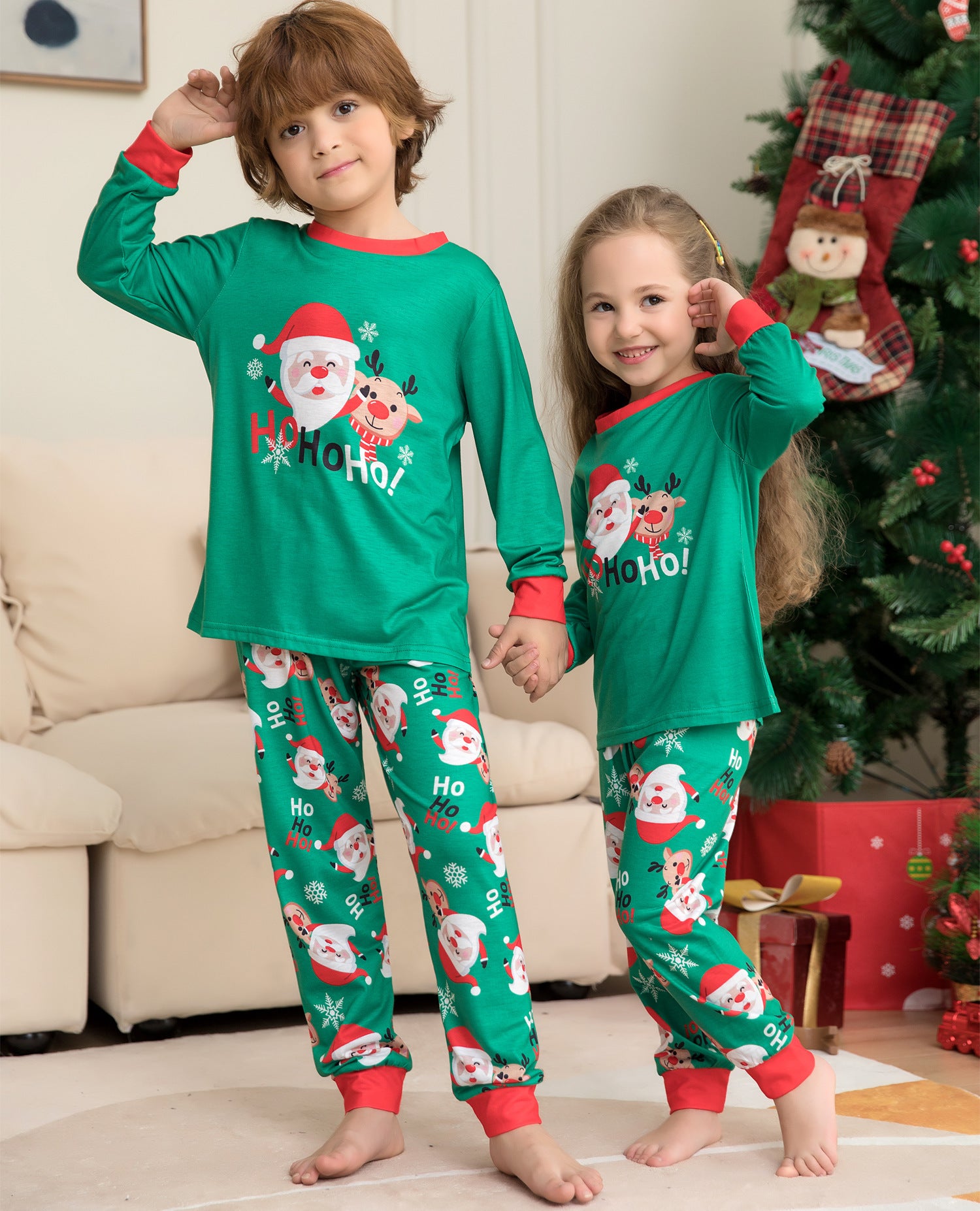 Christmas Pajamas For Family Matching Family Christmas PJs Sets Santa Claus Printed Top Sleepwear - MAGM Enterprises LLC