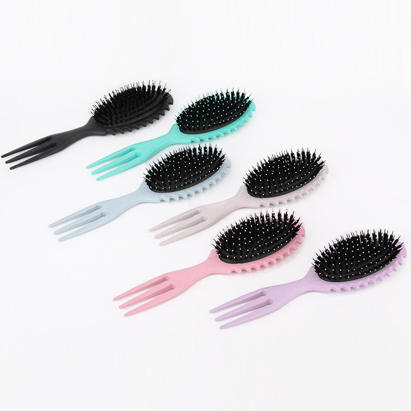 Curl Defining Bounce Hair Brush Barbershop Boar Bristle Comb Detangling Shaping Hairbrushes Professional Salon Home Styling Comb Women Hair Brush - Mag Max Mart