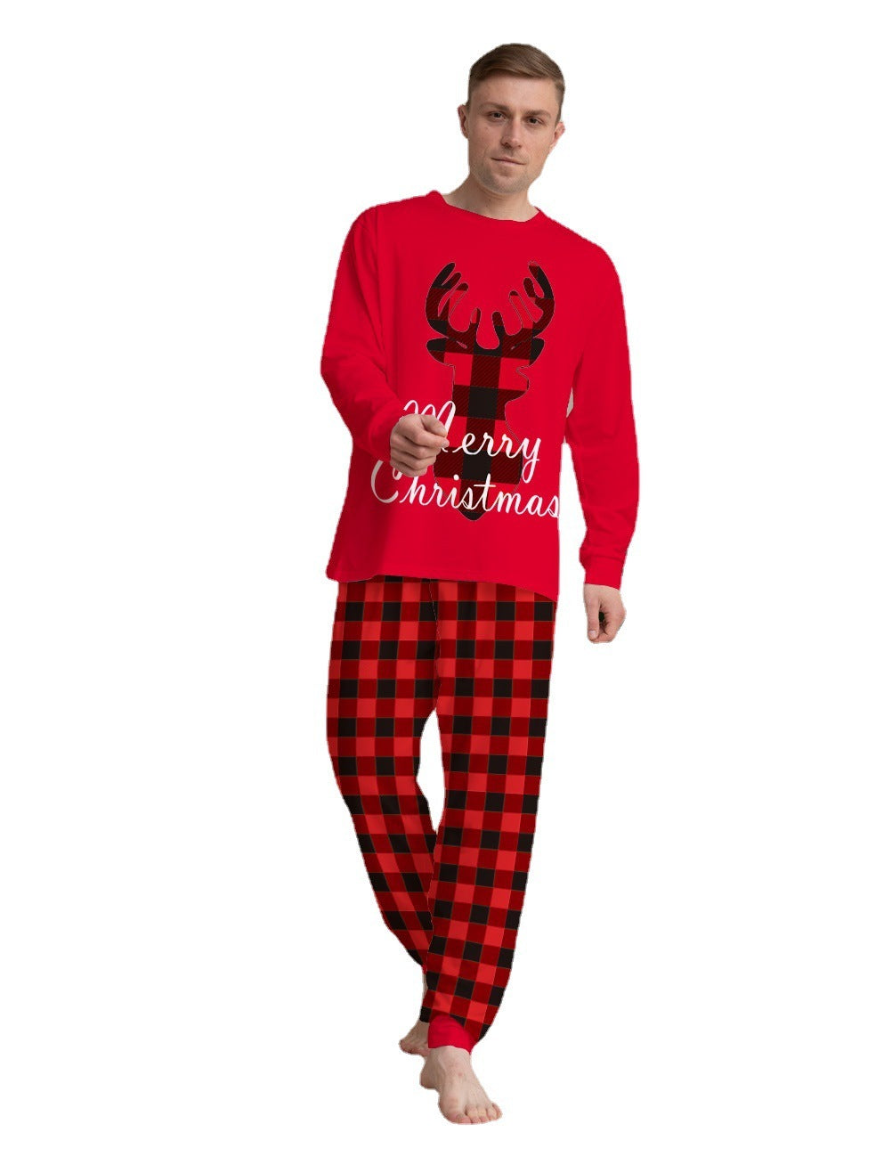 Christmas Family Matching Pajamas Set Christmas Holiday PJs Elk Top Pants Set Pajamas For Family Mom Dad Kids Baby - MAGM Enterprises LLC