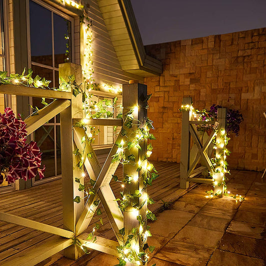 Solar-Powered Maple Leaves Garland LED String Light - Darden Decorator - Mag Max Mart