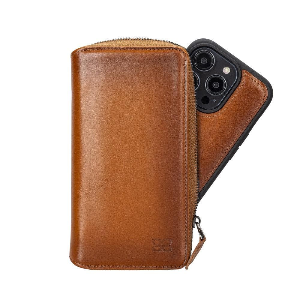 Apple iPhone 14 Series Detachable and Zipper Leather Wallet Case - PMW - Mag Max Mart