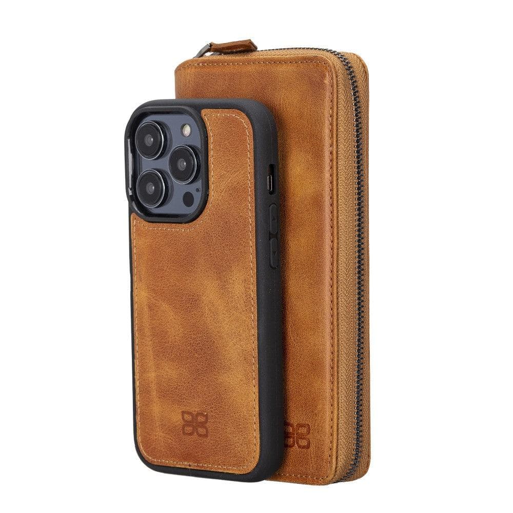 Apple iPhone 14 Series Detachable and Zipper Leather Wallet Case - PMW - Mag Max Mart