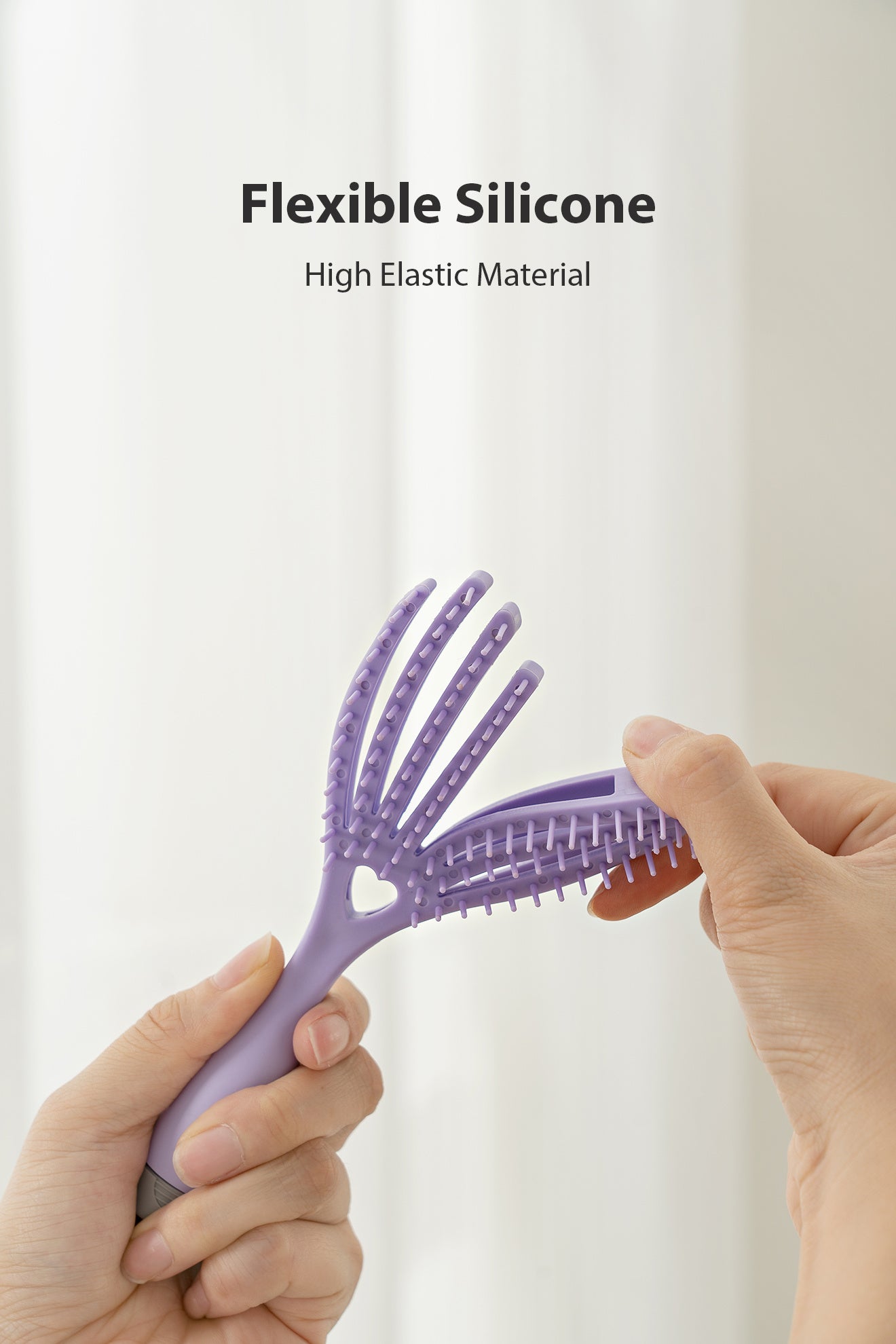 1pc Massage Hair Comb - Elastic Scalp Massage Comb, Wet Dry Dual Purpose Comb, Hollow Out Hair Brush - Haircare Heatless Tool For Women And Men - MAGM Enterprises LLC