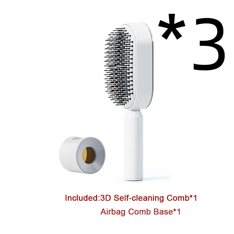 Self Cleaning Hair Brush For Women One-key Cleaning Hair Loss Airbag Massage Scalp Comb Anti-Static Hairbrush -Detangling hair brushes - Mag Max Mart