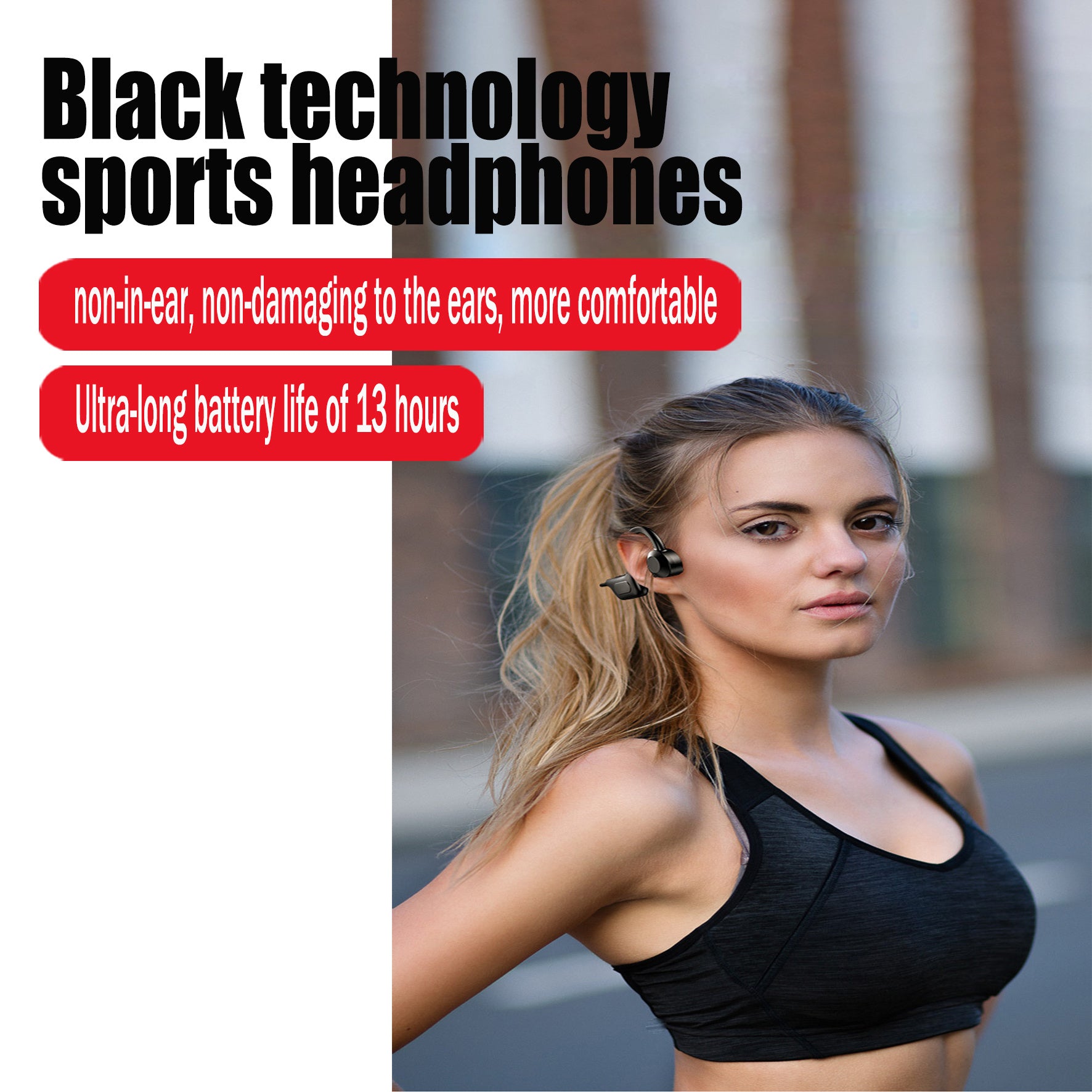 Bone Conduction Headphones Waterproof Open Ear Wireless Earbuds Bluetooth Long Playtime Sports Headset With Mic Sweatproof Premium Sound Air Conduction Earphones For Running Sports Swimming - MAGM Enterprises LLC