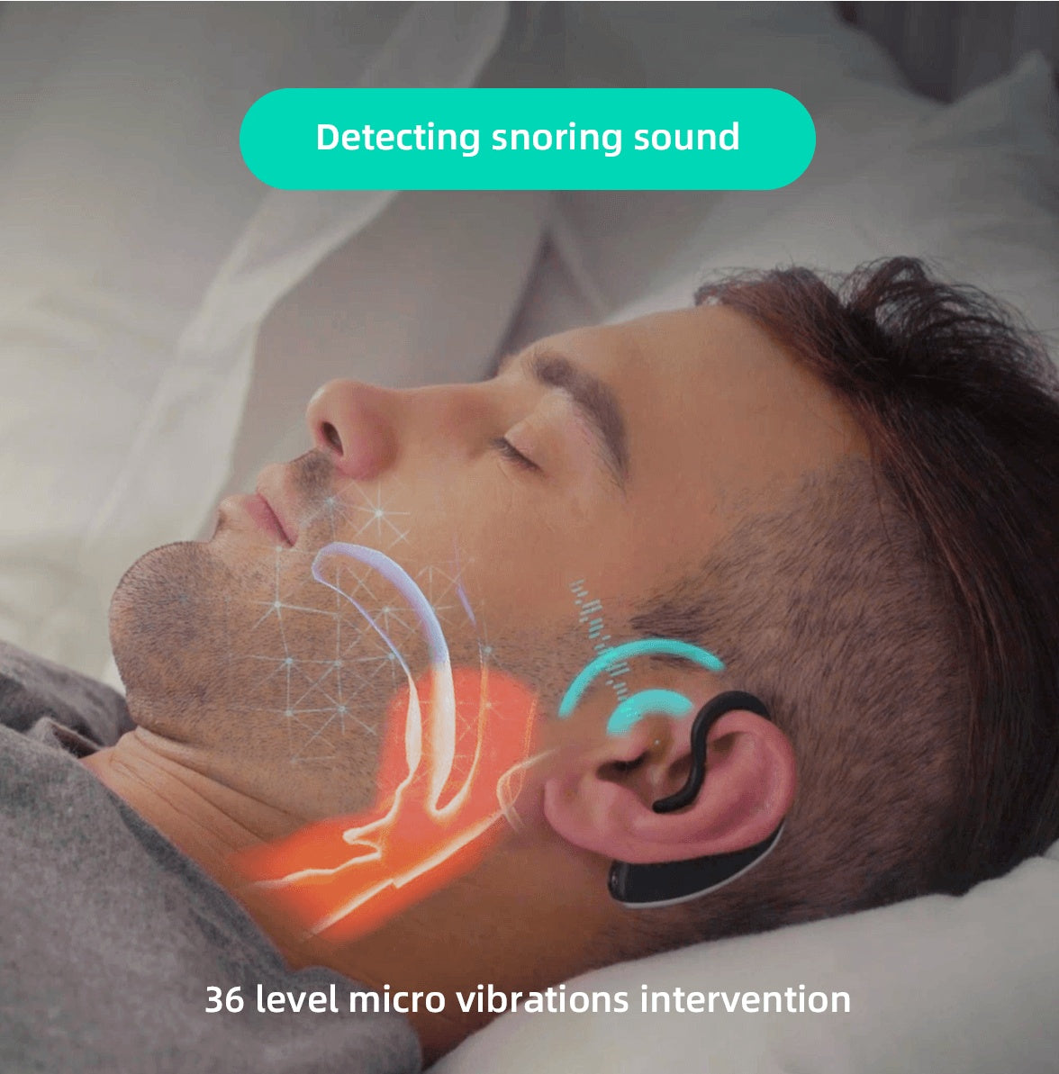 24 Hours Bluetooth Anti-snoring Device Charge Snore Earset Sleeping Aid Snoring Analyzes Sleep Datas Good Sleep - MAGM Enterprises LLC