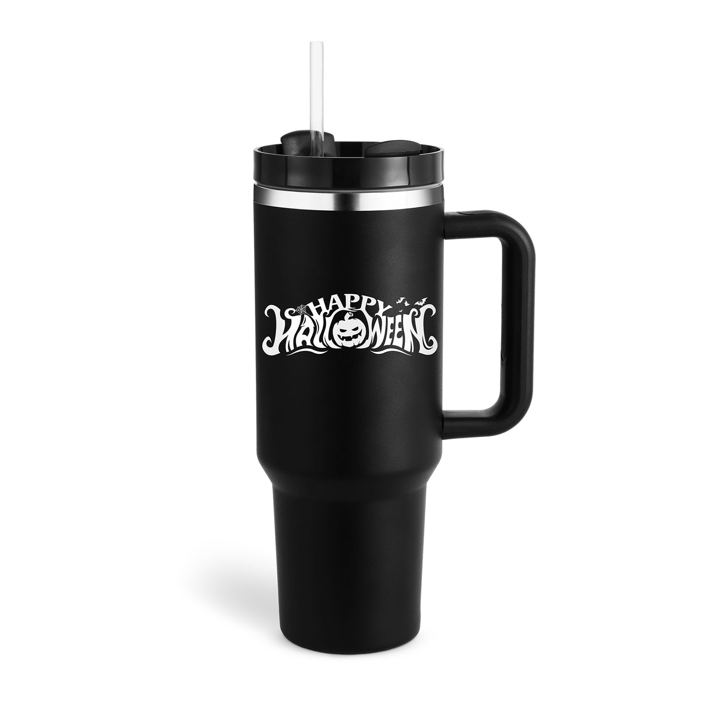 40 Oz Tumbler With Handle Straw Insulated, Stainless Steel Spill Proof Vacuum Coffee Cup Tumbler With Lid Tapered Mug Gifts For Valentine Lover Suitable For Car Gym Office Travel - Mag Max Mart