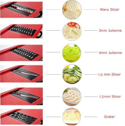 Stainless Steel 6 Blades Vegetable Slicer - Mag Max Mart