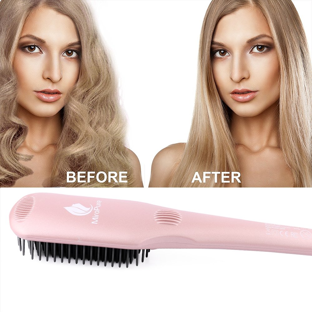 Miropure 2-in-1 Ionic Enhanced Hair Straightener Brush - MAGM Enterprises LLC