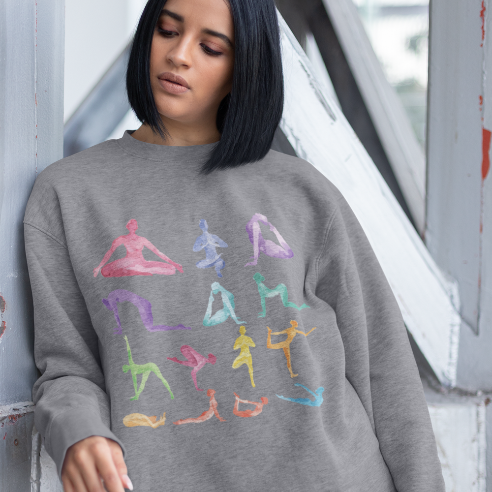 Yoga Theme Crewneck Sweatshirt - Mag Max Mart