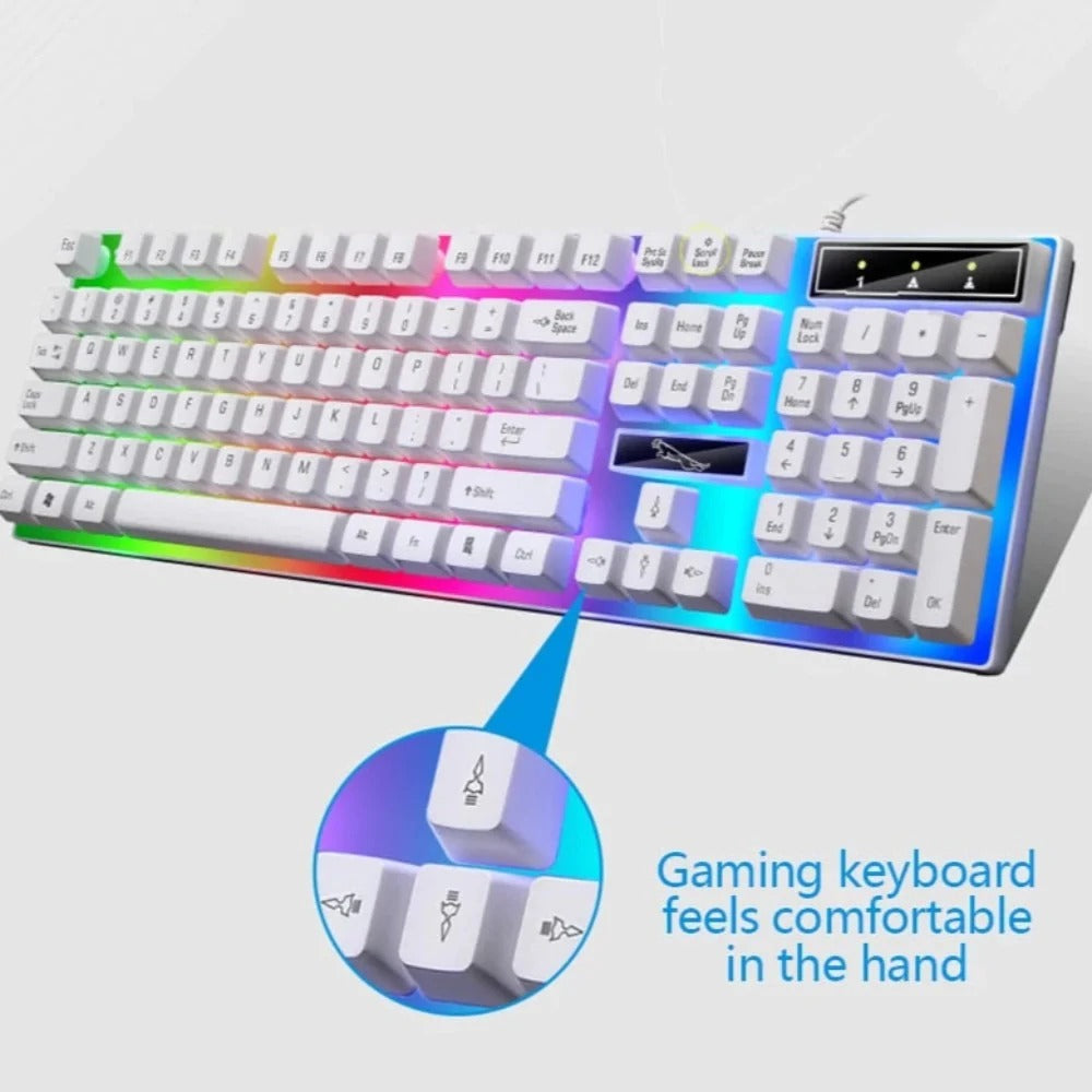 Ninja Dragons White Knight Gaming Keyboard and Mouse Set - Mag Max Mart