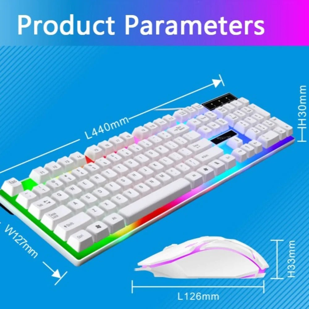 Ninja Dragons White Knight Gaming Keyboard and Mouse Set - Mag Max Mart