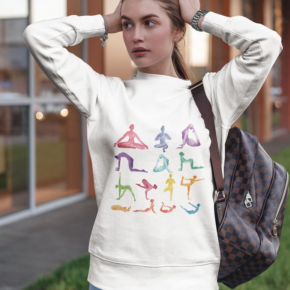 Yoga Theme Crewneck Sweatshirt - Mag Max Mart