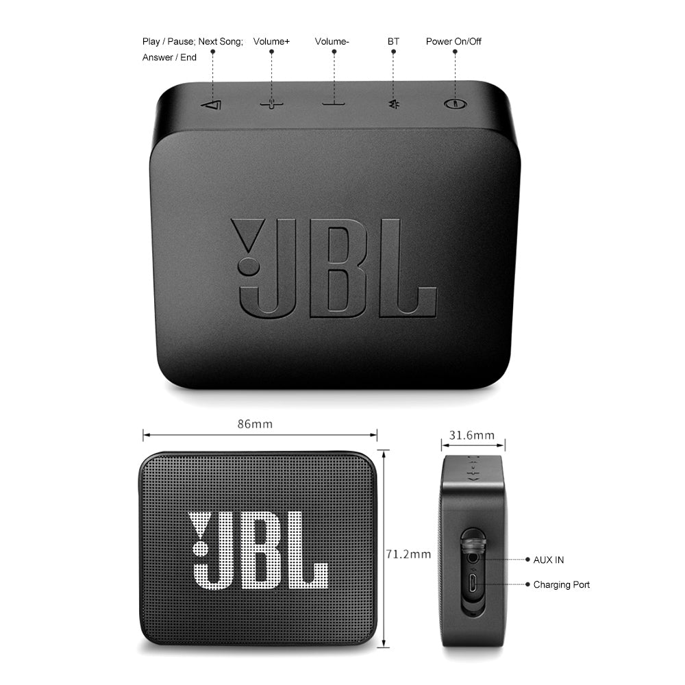 IPX7 Waterproof Wireless Portable JBL GO2 Bluetooth Speaker - Mag Max Mart